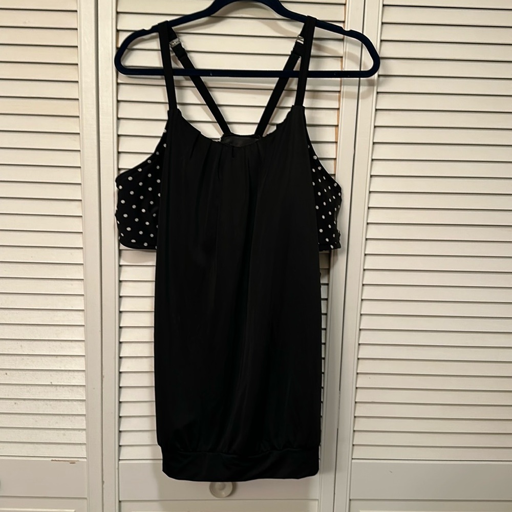 Cacique 18 Tankini Top Black & White